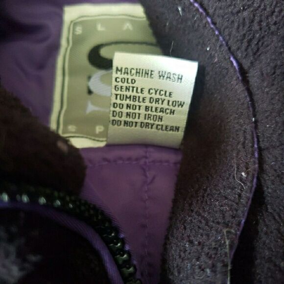 VINTAGE Slalom Full Zip Jacket Purple Coat Snow Skiing Women's Size L - Picture 11 of 12